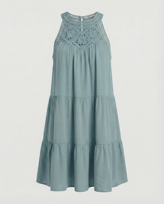 Damen Sommerkleid mit Spitze Freizeitkleid