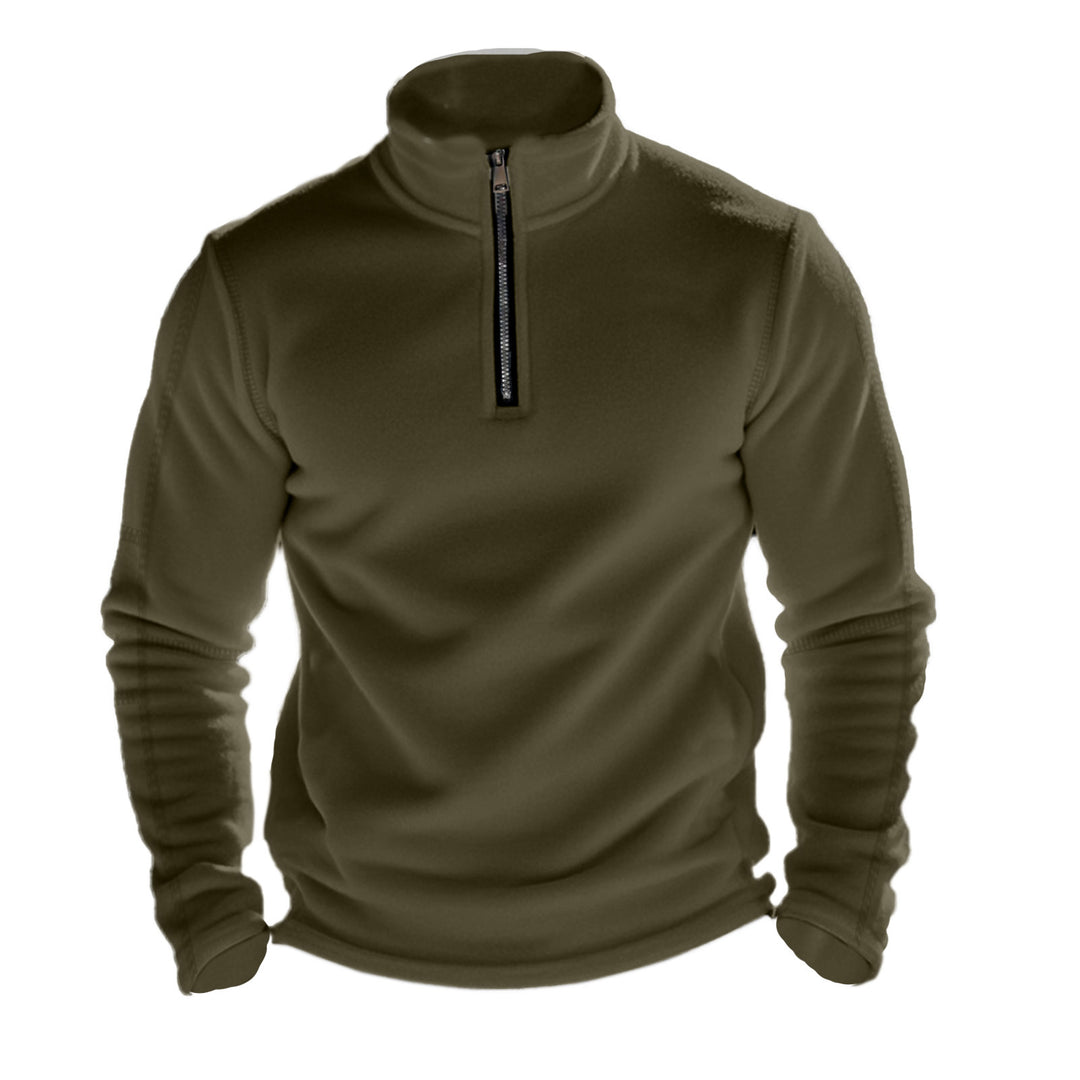 Herren Fleece-Pullover mit hohem Kragen und praktischer Reißverschlussöffnung EB