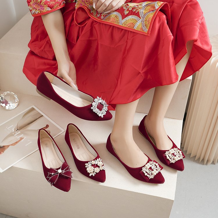 Damen elegante Ballerinas mit funkelnder Blütenapplikation EB