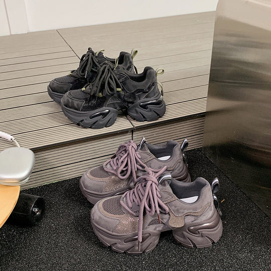 Damen Sportliche Chunky Sneakers mit atmungsaktivem Obermaterial und rutschfester Sohle EB