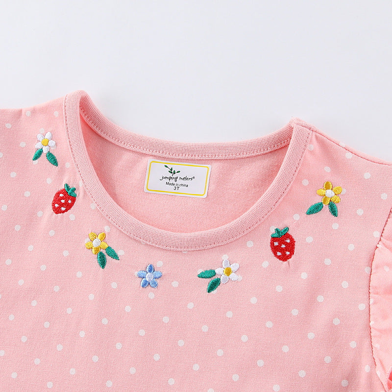 Mädchen Tüllkleid mit niedlichen Hasen- und Blumenstickereien EB