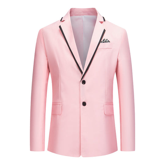Herren eleganter smoking blazer mit kontrastierenden Details und praktischen Taschen EB