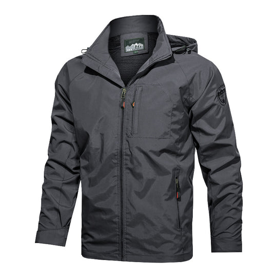 Herren nan leichte wasserabweisende Softshell Outdoorjacke mit Kapuze Brusttasche EB