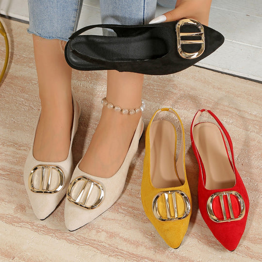 Damen Elegante Slingback-Ballerinas mit raffiniertem Schmuckdetail EB