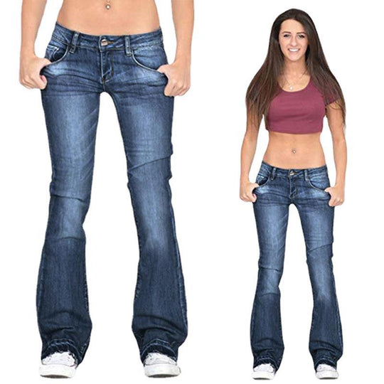 EB | Damen Niedrige Taillierte Schlagjeans