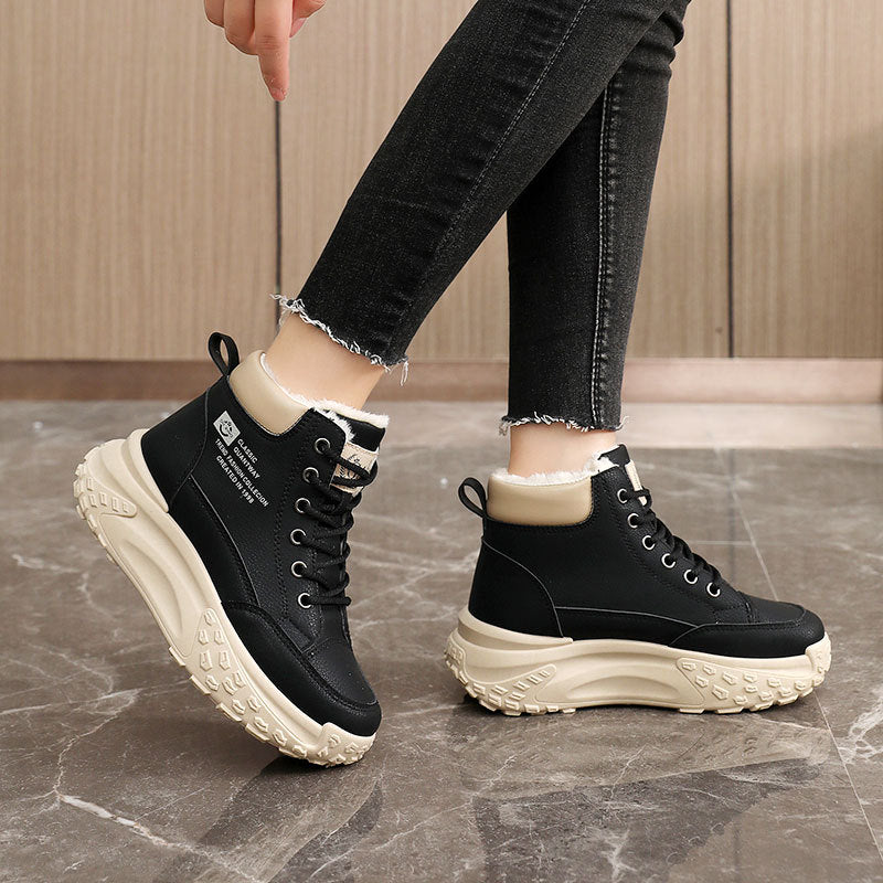 Damen Winterliche High-Top Sneakers mit kuscheligem Innenfutter und robustem Laufprofil EB