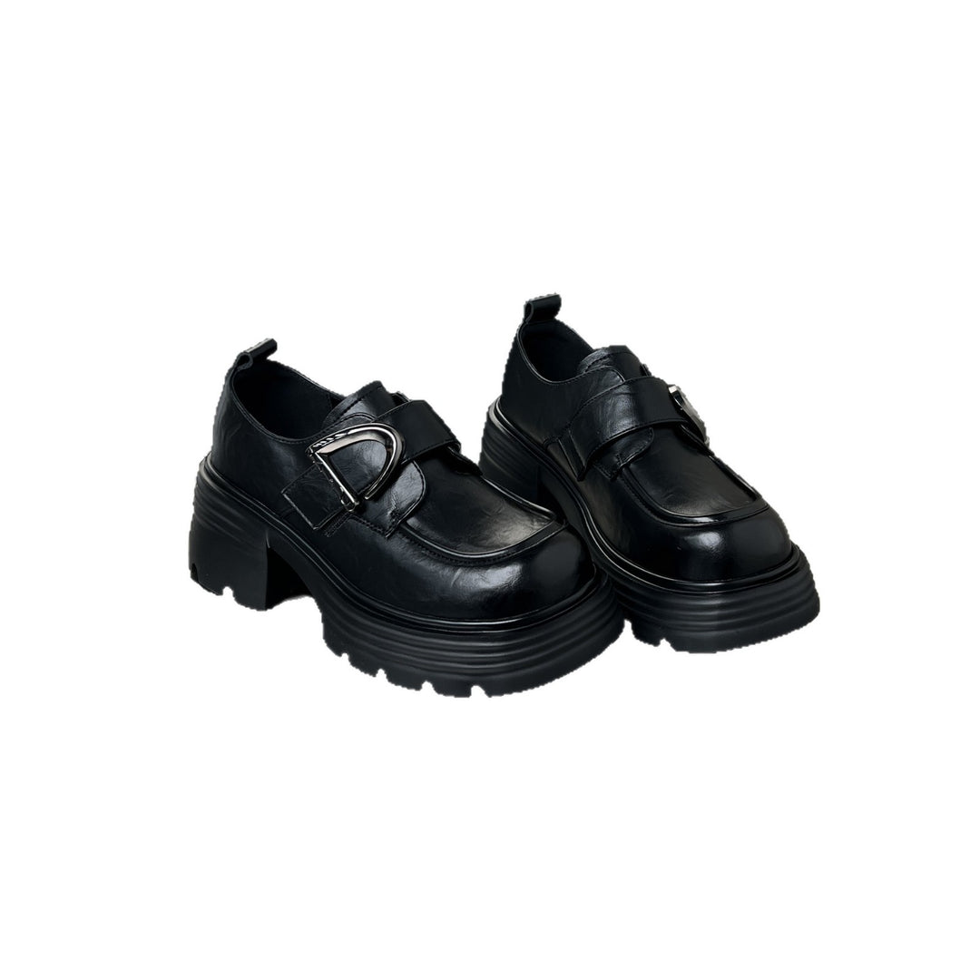 Damen Chunky Loafers mit dekorativem Schnallenverschluss EB