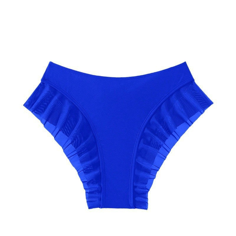 Damen Hochtailliertes Bikinihöschen mit voluminösem Rüschendesign EB