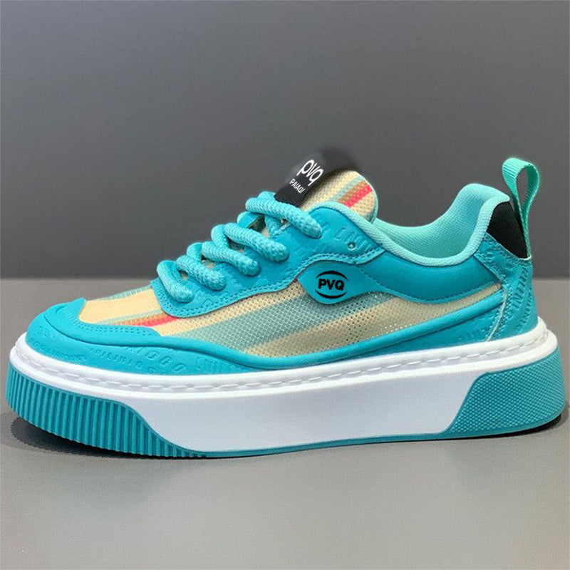 Damen modische Plateau Sneakers mit atmungsaktiver Obermaterialkombination und rutschfester Sohle EB