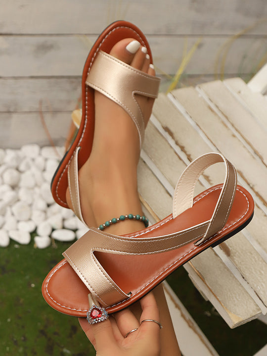 Damen offene Riemensandalen mit komfortablem Fußbett EB