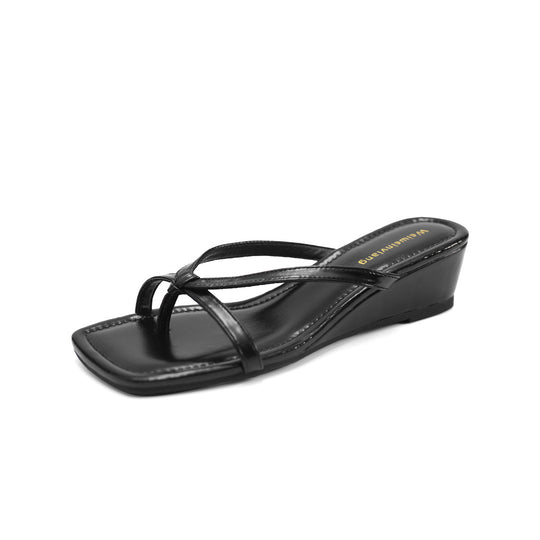 Damen Wedge-Sandalen mit elegantem Kreuzriemen-Design EB