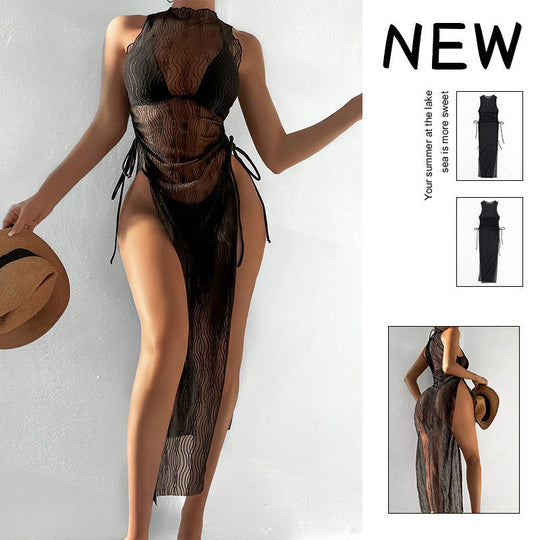 Damen lässiges Maxikleid mit Rüschendetails EB