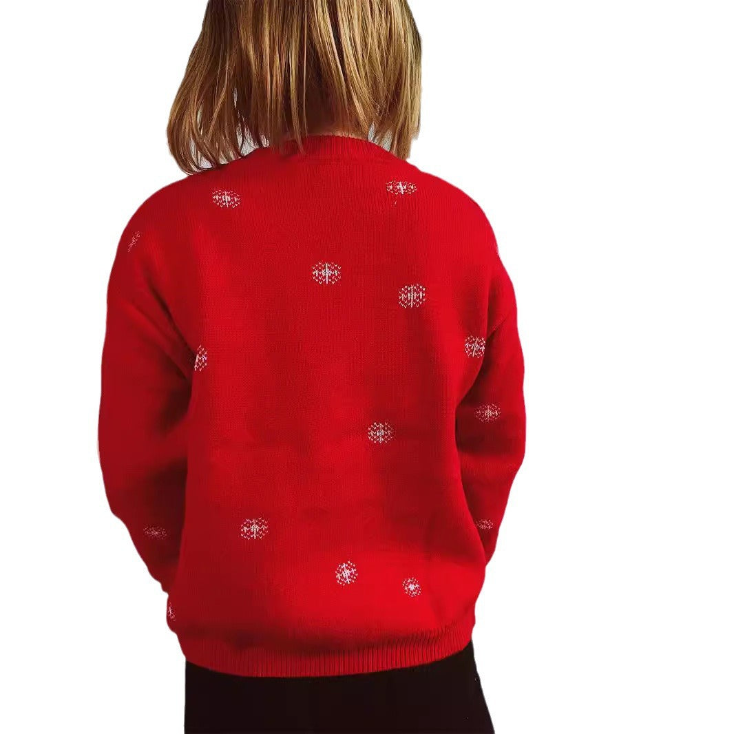 Damen weihnachtlicher Pullover mit festlichem Baumdesign und flauschigem Material EB