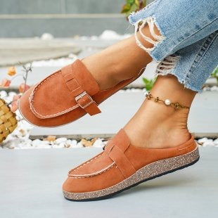 Damen Komfortable Mokassins mit modischem Schnallen-Detail EB