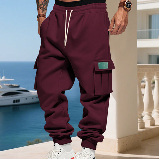 Herren nan Cargo Joggerhose mit elastischem Bund und seitlichen Utility-Taschen EB