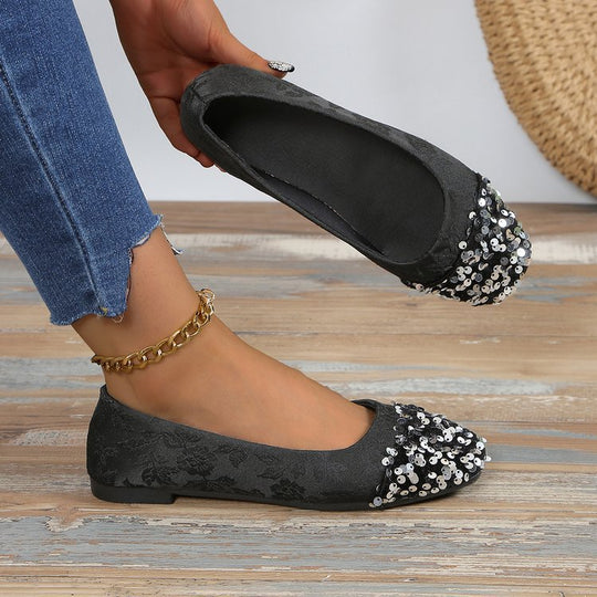 Damen Glitzernde Ballerinas EB