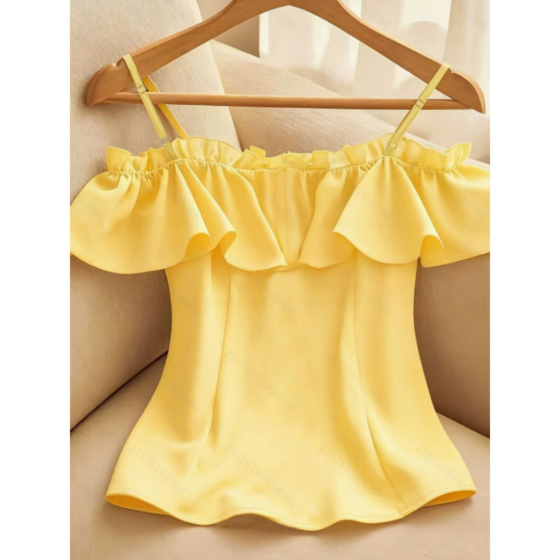 Damen Bluse mit Rüschendetails und Knopfleiste EB