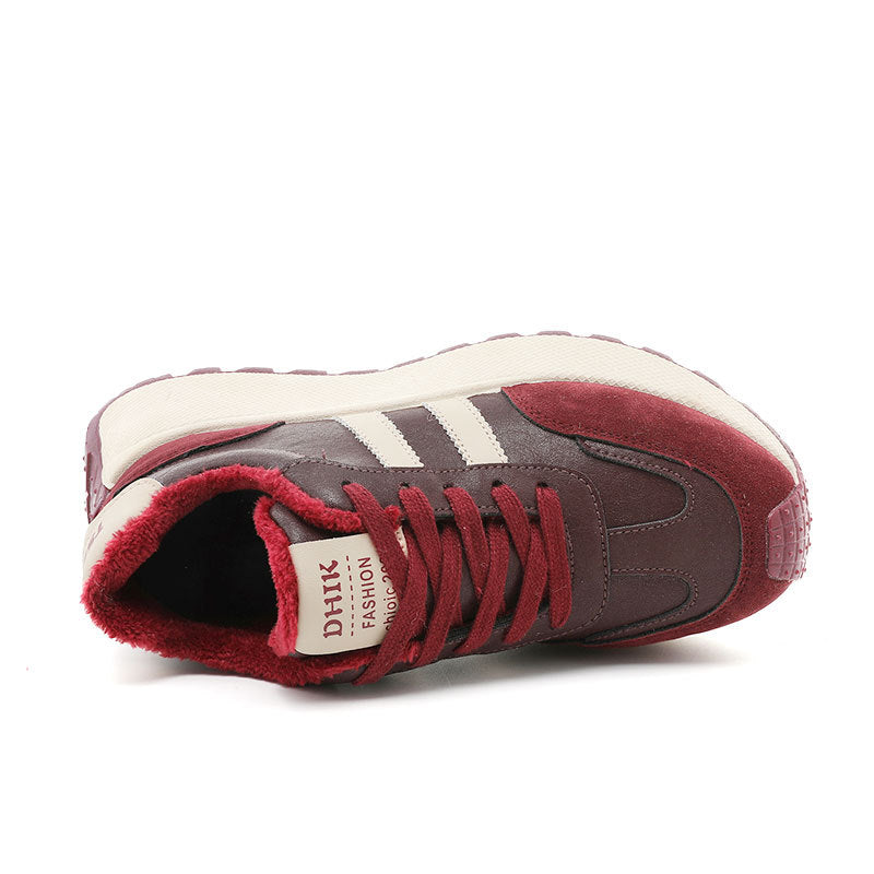 Damen Komfortable und warme High-Top Sneakers mit Fleece-Innenfutter EB