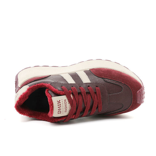 Damen Komfortable und warme High-Top Sneakers mit Fleece-Innenfutter EB