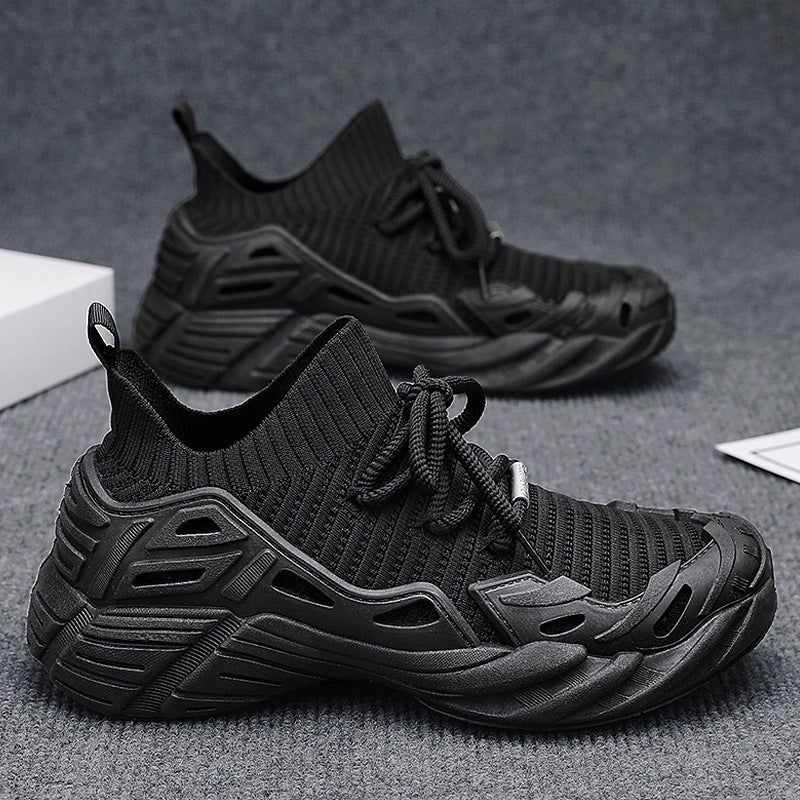 Damen Sportliche Strick-Sneaker mit atmungsaktiver Oberflächenstruktur EB