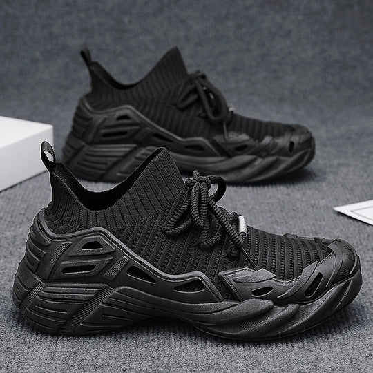 Damen Sportliche Strick-Sneaker mit atmungsaktiver Oberflächenstruktur EB