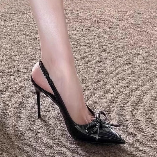 Damen stilvolle Slingback-Heels mit eleganter Schleifenverzierung EB