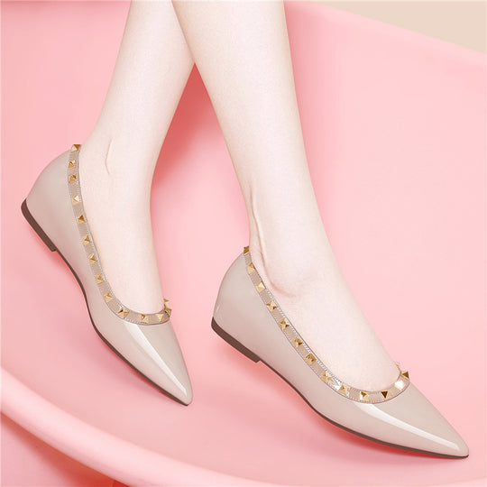 Damen elegante spitze Ballerinas mit Nieten EB