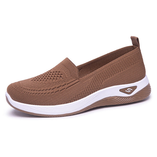Damen Hochwertige Slip-On Freizeitschuhe mit atmungsaktiver Strickoberfläche EB
