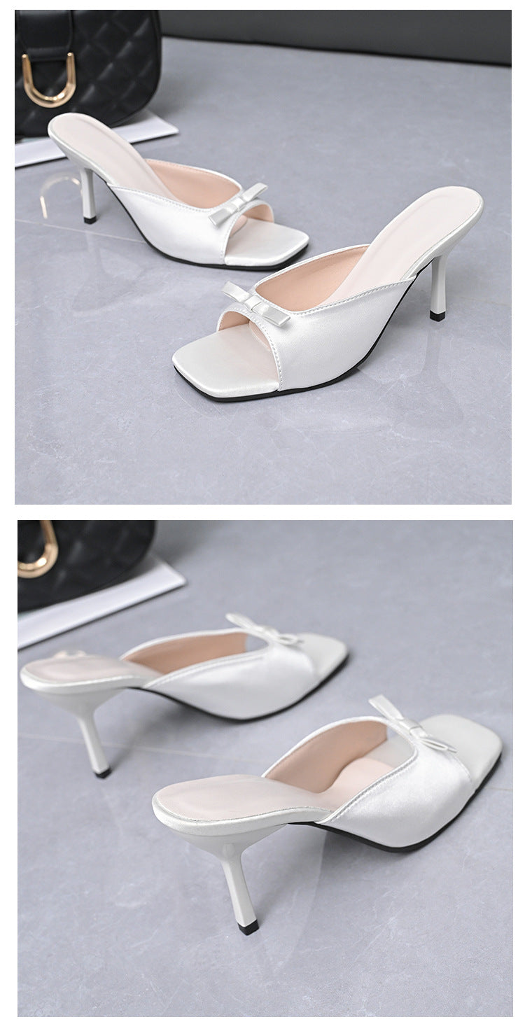 Damen Offene High-Heel Sandalen mit elegantem Schleifendetail EB