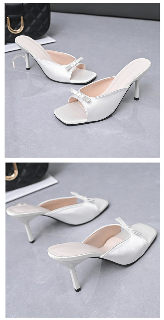 Damen Offene High-Heel Sandalen mit elegantem Schleifendetail EB