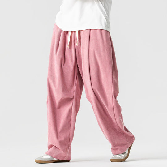 Herren nan weite Cordhose mit Tunnelzug, Bundfalten und relaxed Fit EB