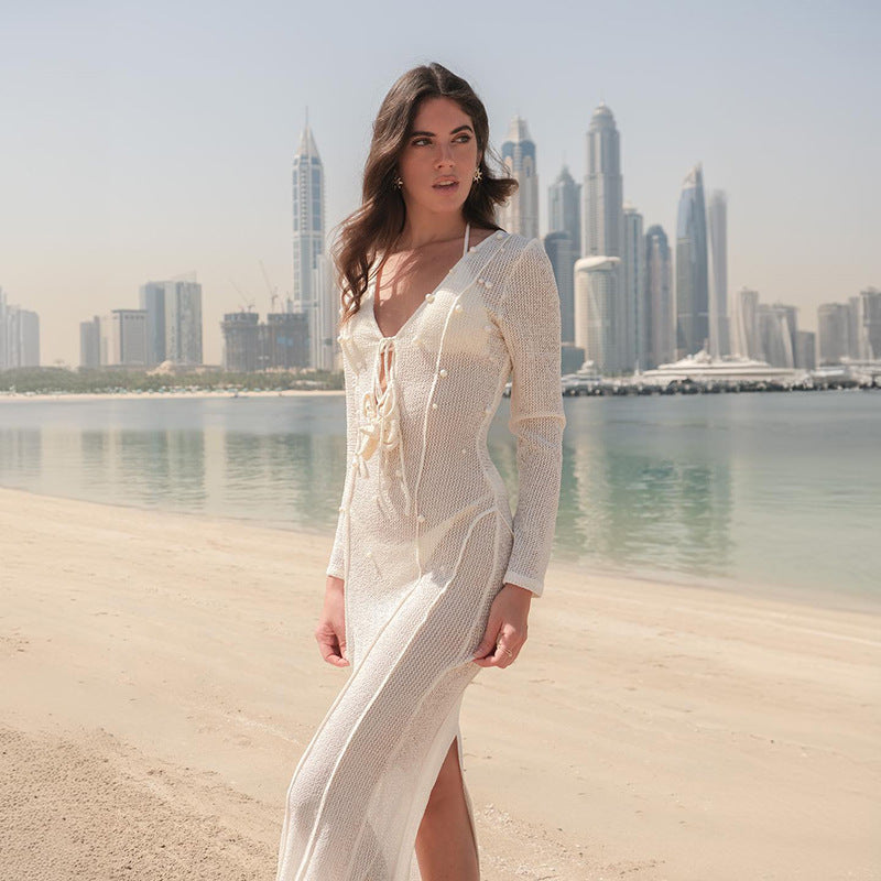 Damen luftiger und eleganter Strandüberwurf EB