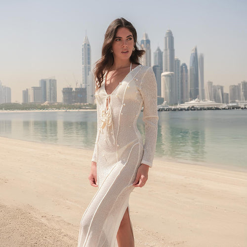 Damen luftiger und eleganter Strandüberwurf EB