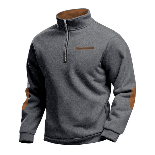Herren Hochwertiges Sweatshirt mit Stehkragen und Reißverschluss EB