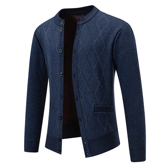 Herren Strickjacke mit modernem Rautenmuster EB