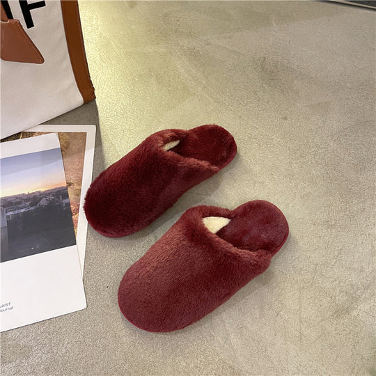 Damen Flauschige Hausschuhe aus weichem Plüschmaterial EB