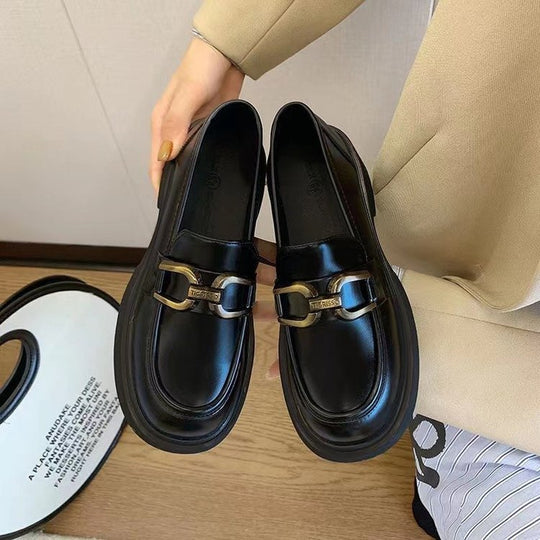 Damen elegante Mokassins mit modischem Schnallenverschluss EB