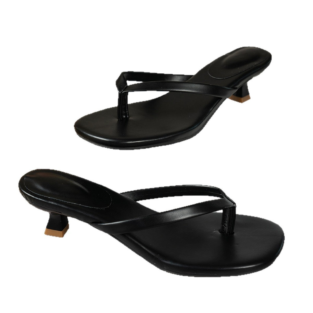 Damen elegante Zehentrenner mit modischem Absatz EB