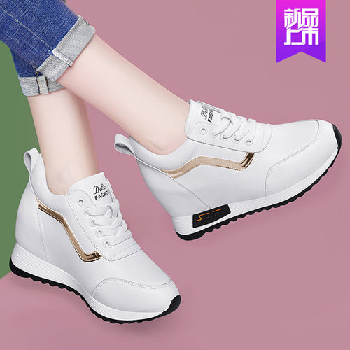 Damen Modische Sneakers mit hoher Plateausohle EB