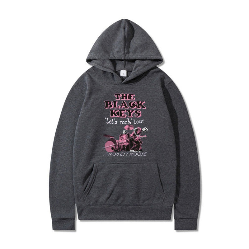 Damen Kapuzenpullover mit kreativem Rockband-Design und komfortabler Passform EB