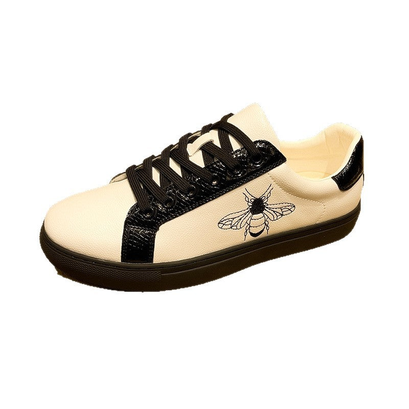 Damen modische Sneakers mit gestickter Bienenmuster und gepolsterter Innensohle EB