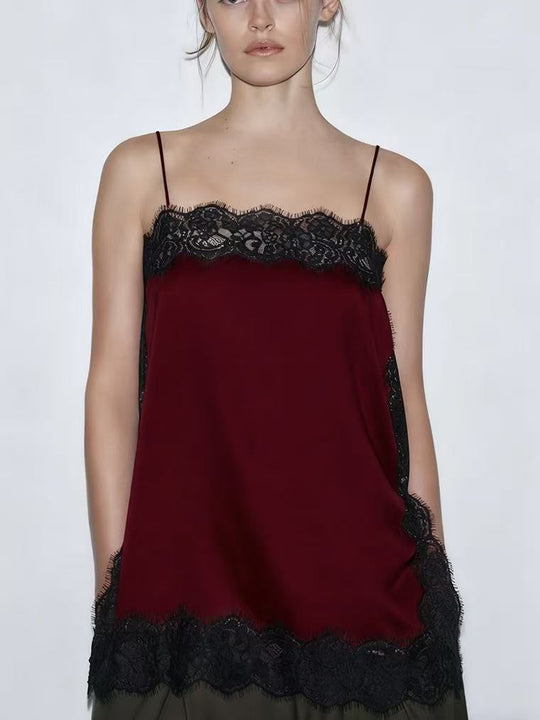 Damen Spitzentop mit zartem Saum EB