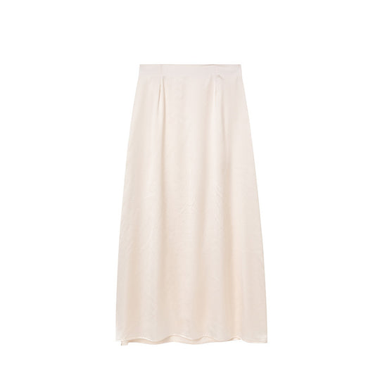 Damen Bodenlanger Satin Maxi-Rock EB