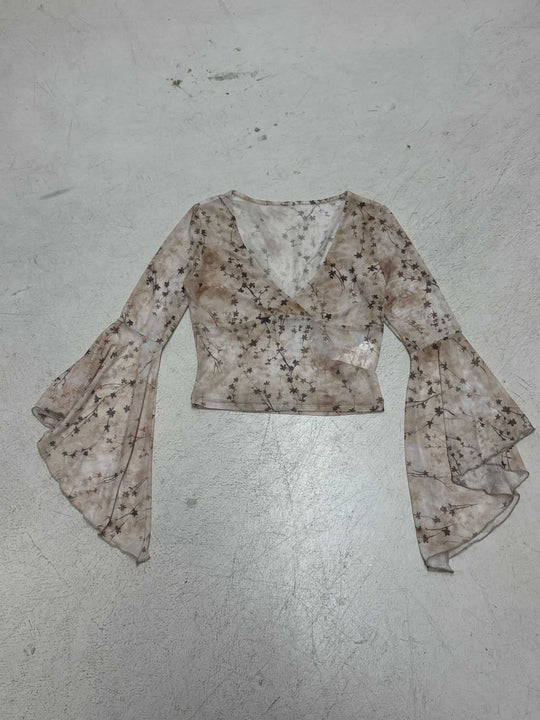 Damen Spitzenbluse mit Rüschendetails EB