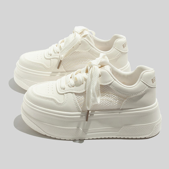 Damen Plattform Sneakers mit atmungsaktivem Mesh-Obermaterial und modischem Design EB
