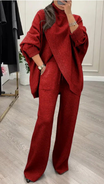 Damen Lässiger Strickanzug mit weitem Schnitt EB