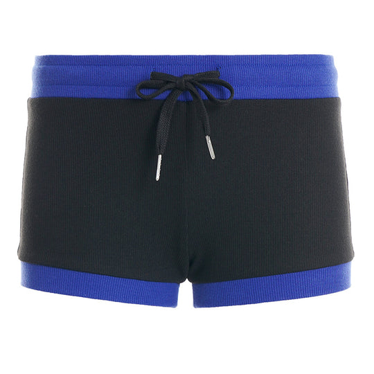 Damen Sportliche Shorts mit elastischem Bund und Kordelzug EB