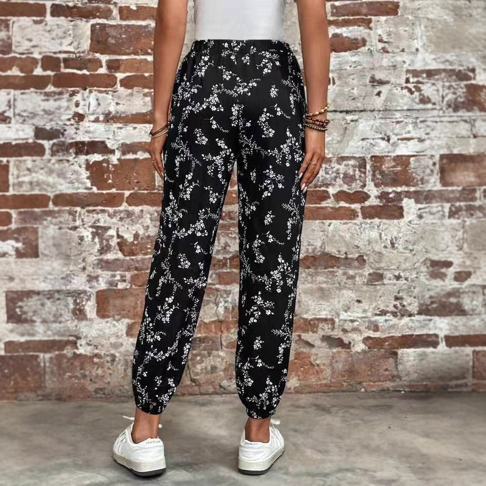 Damen Komfortable Blumenmuster Jogginghose EB