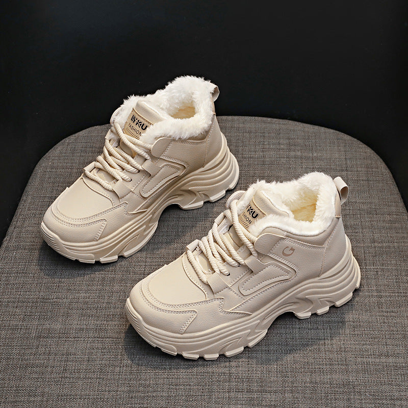 Damen Winterliche High-Top Sneakers mit weichem Fleece-Futter EB
