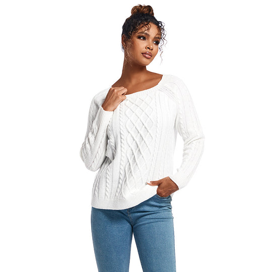 Damen Strickpullover mit stilvollem Zopfdesign EB